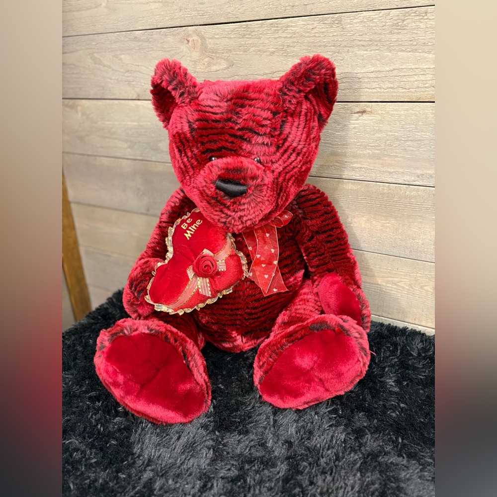 Caltoy Jumbo Red Teddy Bear Plush with Heart Accent Valentine Gift